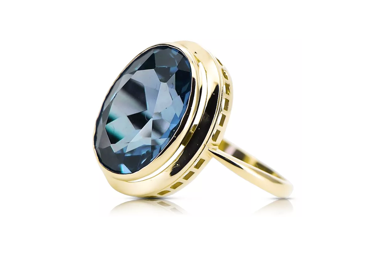 Anillo Vintage Aguamarina Oro amarillo de 14 quilates vrc285y